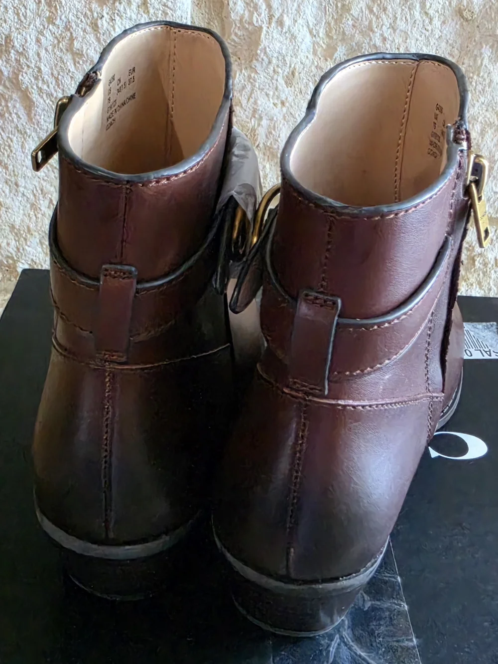 Coach Women's Walnut Leather Ankle Boots